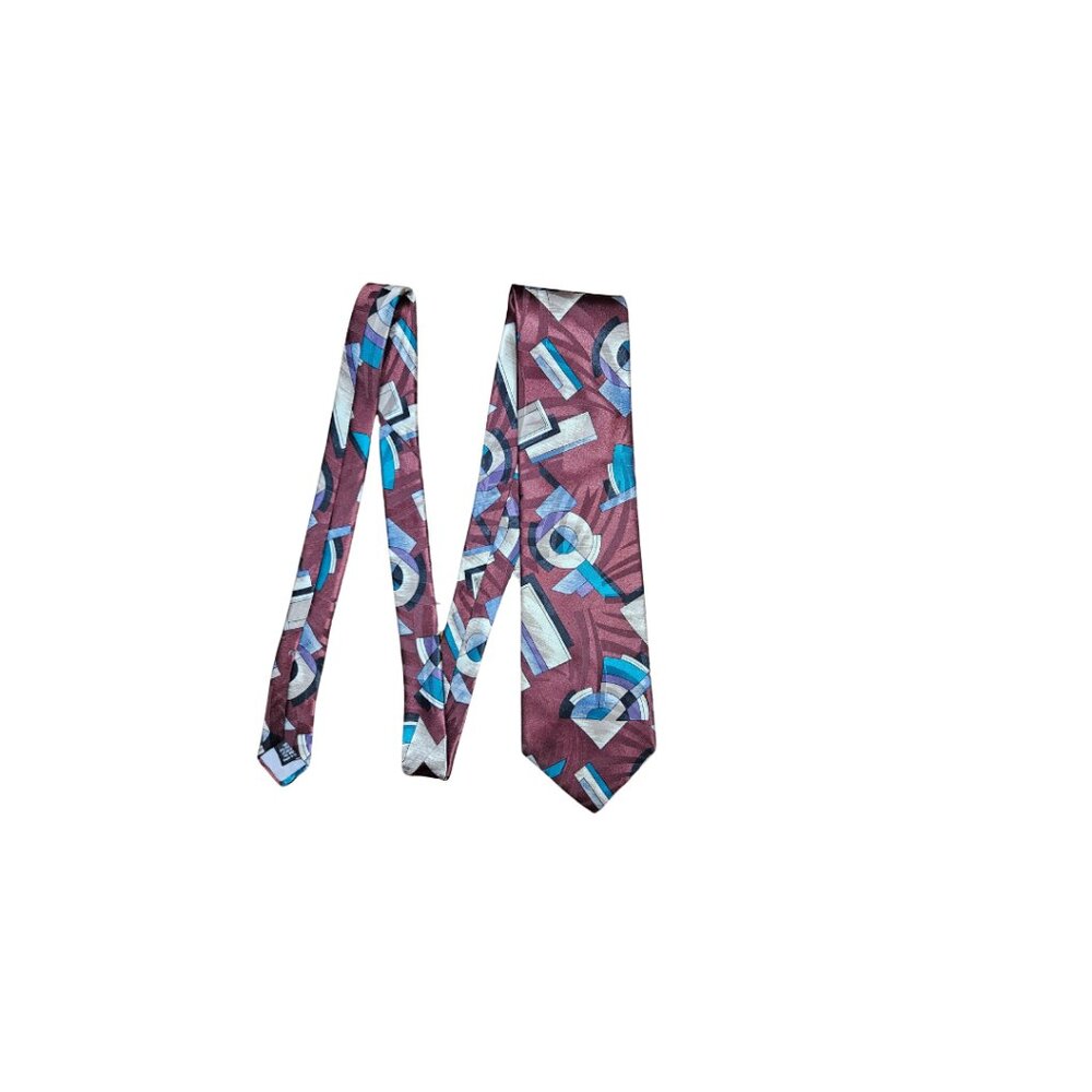 Vintage Designer Collection Dark Red Abstract Tie